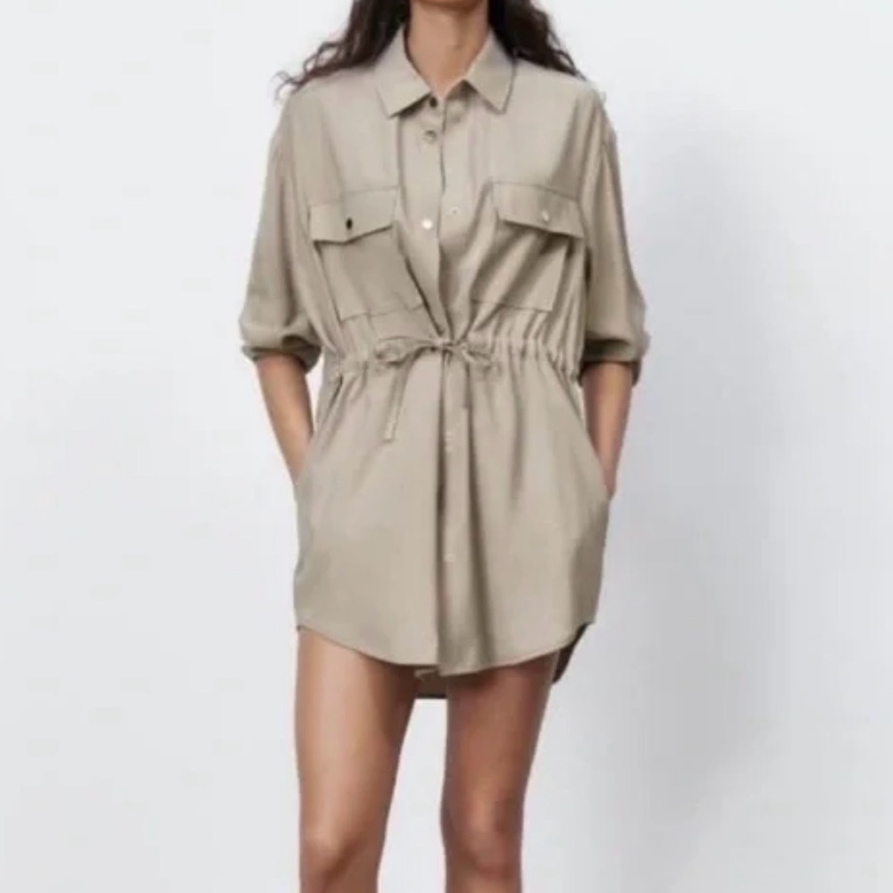 Zara Tan Midi Dress